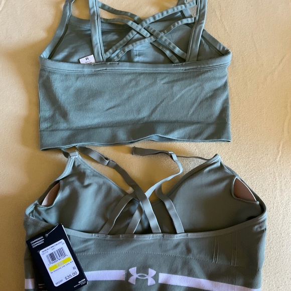 Under Armour Olive Sports Bra and Top Set - Picture 2 of 2